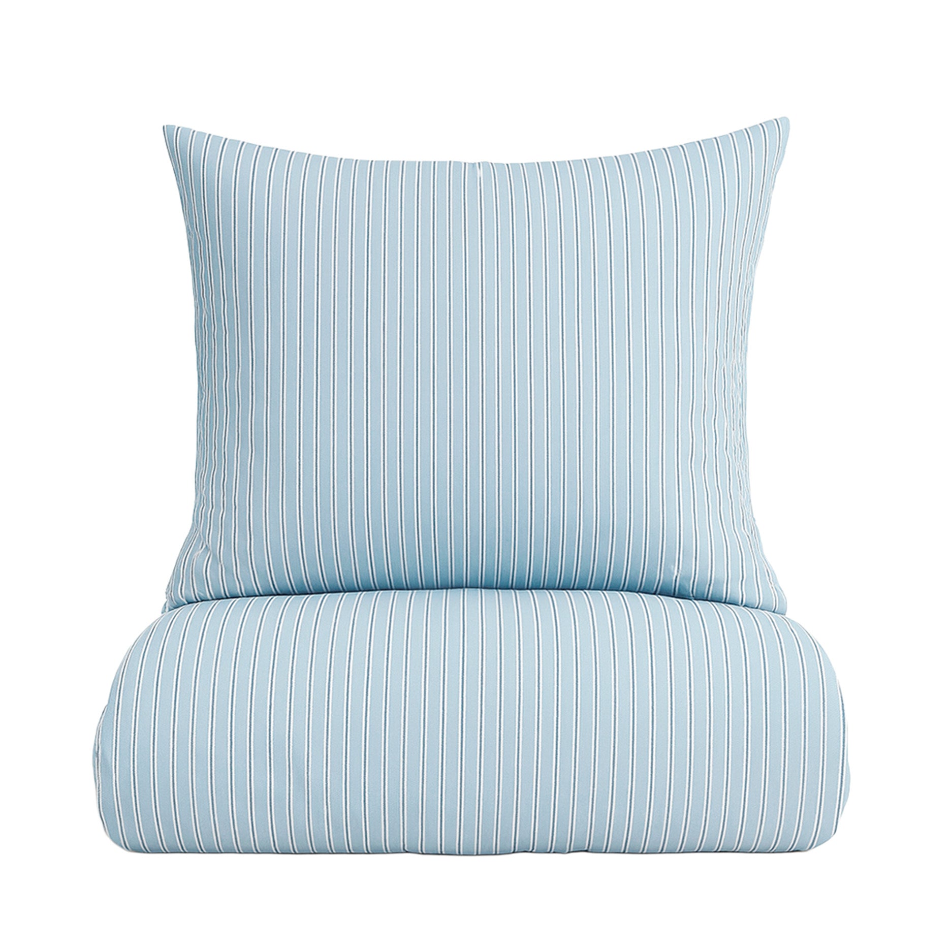 Multi strib sengetøj 140x220 cm lys blå